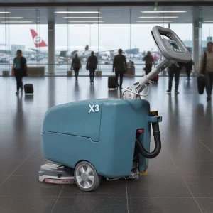 Bumper Wheel GIYO X3 Tile Floor Scrubber Machine for Supermarket Checkout Tile Lanes