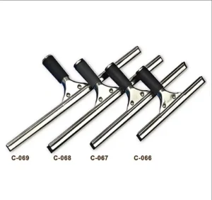 C-068 16-Inch Window Squeegee with Plastic Handle, Stainless Steel Glass Scraper, Black