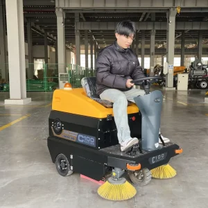C100 Electric Ride-On Floor Sweeper Scrubber for Hotels