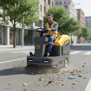 C150 Electric Ride-On Self-Propelled Cold Water Cleaning Machine, 1500W 48V, with CIP Function