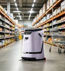 C5 Industrial Floor Scrubber Robot Auto Charging 90L Water Tank Wet Dry Hotel Office Garage