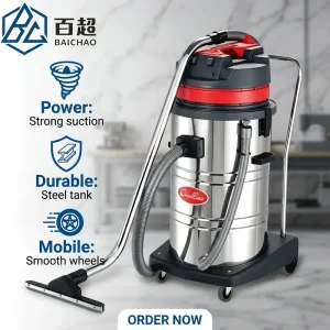 CB80 PP Stainless Steel Handheld Electric Industrial Wet Dry Vacuum Cleaner with Bag