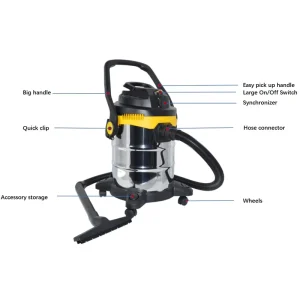 CE Wet Dry 3 in 1 Factory Direct Sales Stainless Steel Tank Vacuum Cleaner for House Cleaning With Socket 30L 1000W