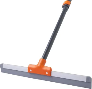 CLEANHOME Professional Wet Room Floor Squeegee Heavy Duty Telescopic Metal 138cm Silicone Shower Cleaning (Orange Grey)