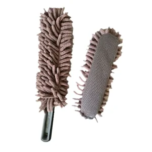 Car Cleaning Duster Car Wax Brush Waxing Mop Long Handle Chenille Sandwich Sponge Dust Remover Car Wash Dedicated for Car Brush