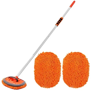 Car Cleaning Supplies Kit Car Wash Brush Mop Kit with Long Handle 1 Chenille Scratch Free Replacement Head