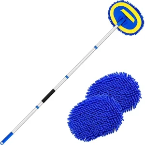 Car Wash Brush Kit Mitt Mop Sponge with Long Handle Chenille Microfiber Car Cleaning Brush Kit Supplies Car Washing Mop