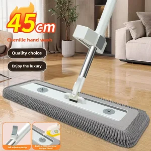 Chenille Flat Mop Telescopic Handle Thickened Dry Wet Dual Use Large Granules Free Hand Washing
