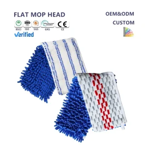 Chenille Flip Mop Refill for Dry and Wet Use Flat Dust Mop Head Replacement Compatible with Cedar Mop