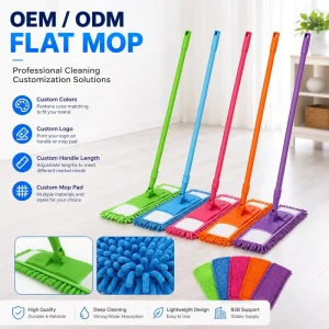 Chenille Floor Mop with Steel Telescopic Handle