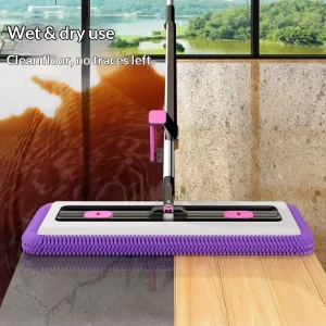 Chenille Telescopic Stainless Steel Sliding Wringing Durable Widened No Hand Washing Long Hair Eco Friendly High Dehydration Mop