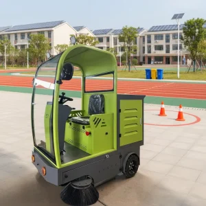 Chinese Manufacturer Newly Designs Dust Collection Seat Type Sidewalk Electric Warehouse Sweeper Ride On Self Propelled 220L