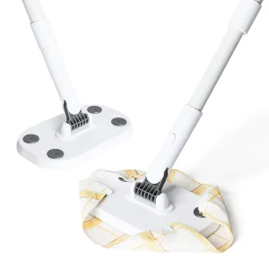 Clamping Floor Cleaning Mop with Replaceable Wipe Refill Cloth for Windows and Floors