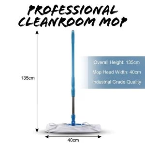 Class 100 1000 Custom Size Washable Replaceable Anti Static ESD Protective Telescopic Handle Microfiber Head Cleanroom Mop for