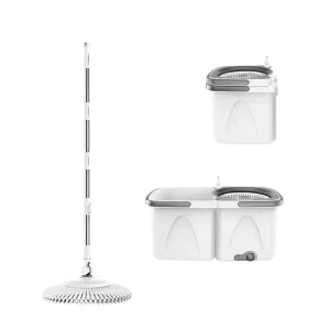Clean Dirty Water Separation & Hands Free Cleaning Dual Chamber Spin Mop Bucket Set for House Floor Cleaning