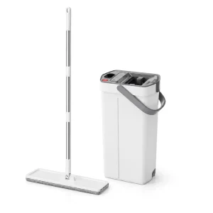 Clean Water Washing Spray Rinse Double Scraper Microfiber Flat Mop Bucket Set