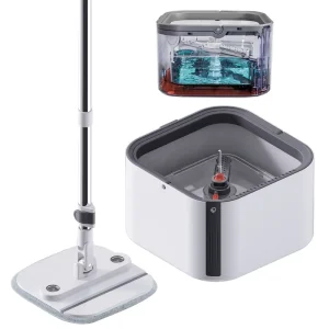 Clean and Dirty Separated Spin Mop and Bucket Set with 360 Degree Rotating Foldable Mop Heads