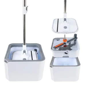 Clean and Dirty Water Separation Flat Mop with 2 Replacement Pads for Hardwood and Tile Floors