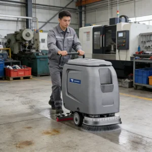 CleanHorse ARES510 Battery Tile Epoxy Floor Automatic Walk behind Floor Scrubber For Cleaning Flammable Warehouse Factory