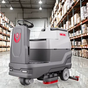 CleanHorse ARES700 New Condition Industrial Ride on Floor Scrubber Auto Dual Brush Battery Operated Concrete Cleaner