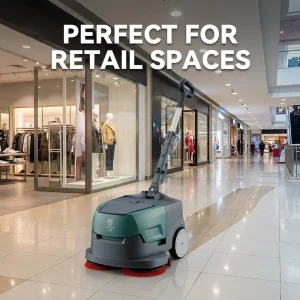 CleanHorse K1 Portable Electric Floor Scrubber 15 Inch 24V Battery Powered Mini Compact Narrow Space Floor Scrubber Dryer