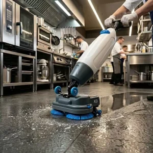 CleanHorse K3 Commercial Floor Scrubber Hand Push Industrial Floor Cleaning Machine 36V Battery 1200㎡ h High Efficiency