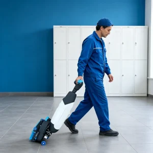 CleanHorse K4 Mini Floor Scrubber 500mm Double Brush 19kg Electric Scrubber Dryer for Boutique Shop and Retail Showroom