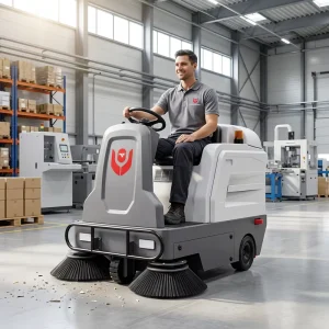 CleanHorse M2 Industrial Ride on Floor Sweeper 48V Electric Street Sweeper Machine for Warehouse Factory and Parking Lot