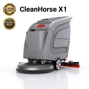 CleanHorse X1 Industrial Heavy Duty Walk Behind Floor Scrubber Dryer Battery Powered Large Tank Cleaning Machine for Warehouse