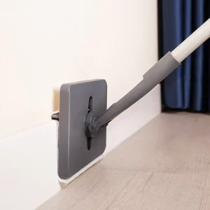 Cleanhome Adjustable and Rotatable Baseboard Cleaner Tool with Long Handle Reusable Mop Pads for Cleaning Brushes
