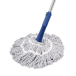 Cleanhome Microfiber Floor Mop with Long Handled Top Scouring Pad Self Wringing Twist Mop for Wet & Dry Use Handfree