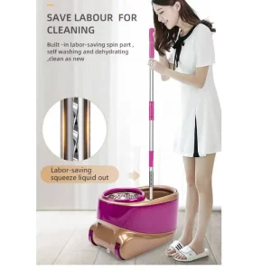 Cleaning Household Customized Good Quality Spin Mop Round Flat Stainless Steel Clean Mop Set Spin 360 Mops