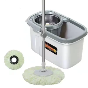 Cleaning Spin Mop and Bucket Set Microfiber Rectangle 360 Spinning Mop Magic Wet Mopping Bucket