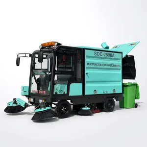 Cleaning Work Leaf Garbage Collection CE Certified 48V Electric Four Wheel Self Unloading High Pressure Water Gun Floor Sweepers
