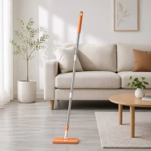 Click Flat Mop with 360° Rotating Head, Manual Microfiber Floor Mop, Extendable Handle, Factory Direct, MOQ 500 Sets