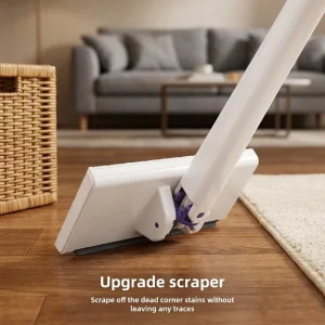 Clip Flat Mop with Stainless Steel Handle Microfiber Head Dry Wet Dual-Use Disposable and Reusable