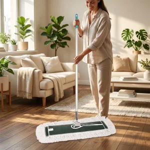 Color Coded 360 Degree Swivel Flat Dust Mop with Aluminum Handle for Hospital School Floor Cleaning