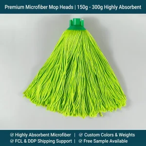Color Coded Cut End Microfiber Mop Head Tangle Free 150g 300g Wet Water Floor Mop Replacement Refill With Thread Adapter