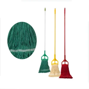Colorful Cotton Yarn Mop Head Replacement Refill with Plastic Frame and Iron Pole