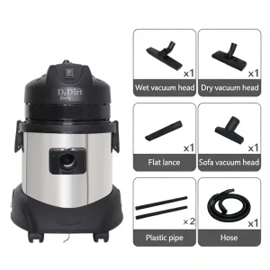 Commercial 15L 1000W Portable Compact Small Stainless Steel Wet and Dry Vacuum Cleaner