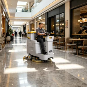 Commercial Battery-operated Ride-on Floor Scrubber Cleaning Machine