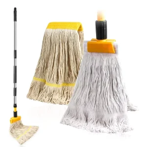 Commercial Cotton Looped-End Heavy-Duty Absorbent Replacement Wet Mop for Industrial, School, and Mall Cleaning