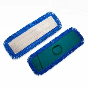 Commercial Dry Microfiber Dust Mop with Washable Oxford Cloth Pocket and Fringe