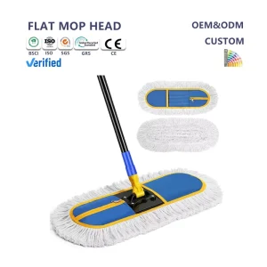 Commercial Dust Mop Replacement Heads Reusable Industrial Pads Washable Cotton Durable Sustainable Rectangle Head Aluminum Mop