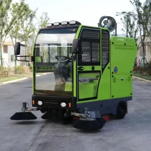 Commercial EV Ride-On Street Sweeper with 48V Battery and 3-4 Hour Runtime