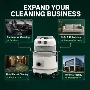 Commercial Electric Carpet Cleaner Extractor 1000W Wet-Dry Vacuum Spray Machine for Hotels, Offices, and Sofas