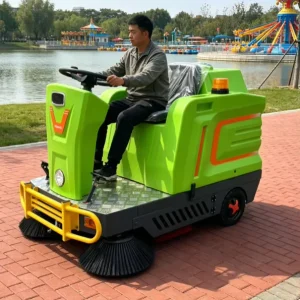 Commercial Electric Ride-On Sweeper for Parking Lots, Communities, Factories, and Amusement Parks