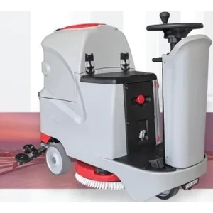 Commercial Electric Ride on Scrubber Dryer 70L Water Tank Floor Cleaning Machine Compact Turning Radius Mall Hotel Warehouse