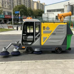 Commercial Electric Street Sweeper Machine 150Bar High Pressure Washer Road Sweeping Vehicle