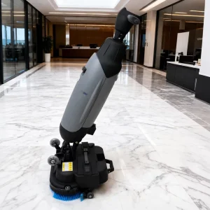 Commercial Floor Scrubber Machine 3 in 1 10 000+ Sq Ft hr Walk Behind Dual Brush 65dB Low Noise for Hotel Hospital Supermarket